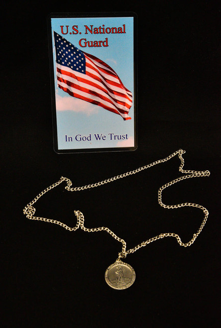 Saint Michael US Forces Necklace With Prayer Card