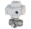 STC E 1" NPT -L" NPT Electric Actuated Valve 3 Way, L Port with Actuator, and On/Off Indicator