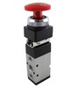 STC MSV-86522EB Manual Air Valve- 1/4" NPT, 3 Way, 3 Port, 2 Position Valves - Emergency Stop Detented