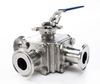 Sanitary Solutions SSEBVC3L, 3 Way L-Port Cavity Filled Ball Valve