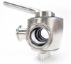 3" Sanitary Solutions SS11MPR3Way-3-316, Three Way Rubber Plug Valve