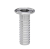 1-1/2" Sanitary Solutions SS14MPHRL-1.5-304, Long Clamp Rubber Hose Barb Adapter, 304 Stainless Steel