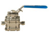 3/8" Bonomi 1300 - 2 Way, 3 Piece, Stainless Steel, Standard Port, Ball Valve with Compression Fitting Ends