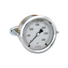 2-1/2" NOSHOK 25-310-100-psi-CBU Pressure Gauge with Glycerin Filled, Chrome Bezel, and U-Clamp - NPT Back Connection, Brass Case
