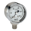 2-1/2" NOSHOK 400/500 Series All Stainless Steel Dry & Liquid Filled Pressure Gauges, 25-410-100-psi/kPa, 304 SS Case, 316 SS Internals, 100 psi/kPa, 1/4" NPT Male Back Connection