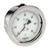 2-1/2" NOSHOK 25-510-200-psi/bar-SSFF Pressure Gauge with Glycerin Filled and 304 Stainless Steel Front Flange -1/4" NPT Back Connection, 304 Stainless Steel Case