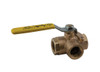 3/4" Apollo 70-604-01 - 3 Way, Bronze, Full-Port, NPT, Ball Valve