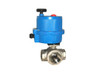 1-1/4" Bonomi 8E069 - 3-Way, T-Port, Stainless Steel, Direct Mount, Standard Port Ball Valve with Electric Actuator