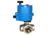 1/4" Bonomi 8E072 - 3-Way, L-Port, Stainless Steel, Direct Mount, Full Port Ball Valve with Electric Actuator