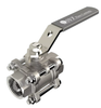 3" SVF Flow Control 30SS Series, 3-Piece, Stainless Steel Ball Valve, Full Port, RTFE Seat, Socket Weld, 1000 WOG