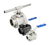 AVCO 1100 Series 2- Way Ball Valve, 3 Piece, 316 Stainless Steel Body, Full Port, NPT, with Locking Handle