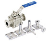 1/2" AVCO 2100 High-Performance Sanitary Tube OD Ball Valve- Full Port, 3 Piece Cast, Clamp End, 316L Stainless Steel Body with Locking Handle
