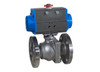 1-1/2" Bonomi 8P766002 - Stainless Steel, Full Port, Flanged, Ball Valve with Spring Return Actuator