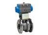 Bonomi 8P0178 Series - Stainless Steel, Full Port, Flanged, Ball Valve with Spring Return Pneumatic Actuator