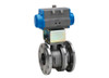 3/4 " Bonomi 8P0178 - Stainless Steel, Full Port, Flanged, Ball Valve with Spring Return Pneumatic Actuator