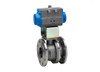 3/4" Bonomi 8P0179 - Carbon Steel, Full Port, Flanged Ball Valve w/ Double Acting Pneumatic Actuator