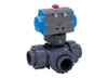 1" Bonomi 8P3TDAPVC - PVC, T-Port, Full Port, Ball Valve with Double Acting Pneumatic Actuator