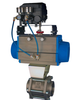 3/4" Bonomi EP710061V**SR 30/ 60/ 90° V-Port Ball Valve, 3 Piece, 2-Way, Stainless Steel, Socket Weld, Full Port, With Spring Return Pneumatic Actuator and Electric ENP-B 4-20mA psi Positioner