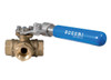 1 1/2" Bonomi 365NSRL(L) - Ball Valve, 3-Way, L-Port, Brass, FNPT Threaded, One Piece, with Deadman Handle