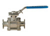 Bonomi 771 Series - Sanitary Ball Valve, 3-Piece, Stainless Steel, Full Port, Tri-Clamp, Cavity Filled, Manually Operated