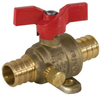 3/4" Jomar Valve T-413G T-Handle, 2 Piece, Standard Port, Dezincification Resistant Lead-Free Brass, Crimp Pex Connection, T-Handle, Drain, 400 WOG Ball Valve