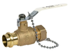 3/4" x 3/4" Hose Jomar Valve P-100HPG, 2 Piece, Full Port, Dezincification Resistant Lead-Free Brass, Press x 3/4" Hose Connection, Cap & Chain, Stainless Steel Ball & Stem, 600 WOG Ball Valve