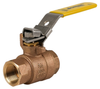 1-1/2" Jomar Valve T-200CSS-LH, 2 Piece, Full Port, NPT Threaded, Bronze, Stainless Steel Ball & Stem, Latch Lock Handle, 600 WOG Ball Valve