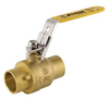 1" Jomar Valve JF-100S-LH, 2 Piece, Full Port, Brass, Soldered Ends, Latch Lock Handle, 600 WOG Ball Valve