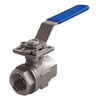 1" Jomar Valve A1001, 2 Piece, Full Port, Stainless Steel, NPT Threaded, ISO Mounting Pad, 1000 WOG Ball Valve