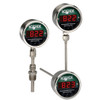 NOSHOK 820 Series Digital Temperature Indicators, 820-1-1U-8--50/200C-48-025-2, Bottom Connection, ¤ 0.22% BFSL, 4 to 20 mA, Upscale Burnout, 1/2" NPT, M12 x 1 Connection, 2.5" Stem, 1/4"