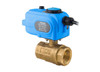 3/4" Bonomi 8E864LF-00 - Ball Valve, Lead Free, Brass, 2-way, FNPT Threaded, Full Port, with Electric Actuator