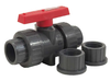 2-1/2"  Jomar Valve T/S-703, 5-Piece, Tru-Union, PVC, Schedule 80, Threaded & Solvent Connections, 150 WOG Ball Valve