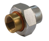 3/4" Jomar Valve Dielectric Union FIP x FIP LF, Dielectric Union, Dezincification Resistant Lead-Free Brass, FNPT x Galvanized FNPT Connection, BUNA Seats, 250 PSI