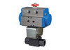 1/2" Bonomi 8P3202 - Ball Valve, High Pressure, Carbon Steel, FNPT Threaded, Full Port, with Spring Return Pneumatic Actuator