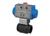 1-1/2" Bonomi 8P0125 - Ball Valve, 2 Piece, 2 way, Carbon Steel, FNPT Threaded, Full Port, with Spring Return Pneumatic Actuator