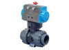 1 1/4" Bonomi 8P2SRCPVC - Ball Valve, 2-way, CPVC, Full Port, with Spring Return Pneumatic Actuator