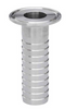 1"x 3/4" ID x OD Sanitary Solutions SS14MPHR-1x0.75-304, Clamp Rubber Hose Barb Adapter, 304 Stainless Steel