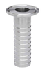 1-1/2" x 1/2" ID x OD Sanitary Solutions SS14MPHR-1.5x0.50-316L, Clamp Rubber Hose Barb Adapter, 316 Stainless Steel