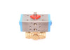3" Bonomi 8P0130 - 3 Way, L-Port, FNPT, Brass Body, Actuated Ball Valve, with DA Pneumatic Actuator