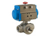 1/2" Bonomi 8P0142 - 3 Way, Stainlesss Steel, L-Port, Ball Valve with SR Actuator