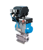 1-1/2" Bonomi EP730LLV*SR-1-1/2 30/ 60/ 90° V-Port Ball Valve, 3 Piece, Direct Mount, 2-Way, Stainless Steel, NPT Threaded, with Spring Return Pneumatic Actuator and Electro Pneumatic ENP-B 4-20 mA psi Positioner