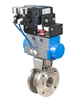 1/2" Bonomi PP720370V**DA-1/2 30-60/60°/90° V-Port Ball Valve, 2-Way, Stainless Steel, ANSI 150 Flanged, Fire-Safe Wafer Style, with Double Acting Pneumatic Actuator and Pneumatic PNP-B 3-15 psi Positioner