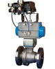 6" Bonomi PP760021V**SR-6 30-60/60°/90° V-Port Ball Valve, 2-Way, Stainless Steel, ANSI 150 Flanged, For Steam, Split  Body Style, with Spring Return Pneumatic Actuator and Pneumatic PNP-B 3-15 psi Positioner