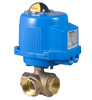 2-1/2" Bonomi M8E066LF-00* Ball Valve, 365N LF Direct Mount, 3-Way, Lead-Free Brass, NPT, L-Port, with Metal Electric Actuator