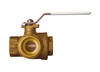2-1/2" Bonomi 365N LF - 3 Way, Lead Free Brass, L-Port, FNPT, Direct Mount, Ball Valve