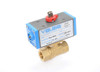 1-1/2" Bonomi 8P0080 - 2 Way, Brass Body, NPT, Full Port, Ball Valve with Double Acting Pneumatic Actuator