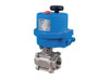 1" Bonomi 8E0720-00 - Ball Valve, 3 Piece, 2 way, Stainless Steel, FNPT Threaded, Full Port, Full Port, with Electric Actuator