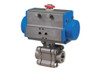 1-1/4" Bonomi 8P0731 - Ball Valve, Fire Safe, 3 Piece, 2 way, Stainless Steel, FNPT Threaded, Full Port, with Spring Return Pneumatic Actuator