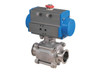 1" Bonomi 8P0773 - Ball Valve, 2 way, Stainless Steel, Tri-Clamp, Cavity Filled, Full Port, with Spring Return Pneumatic Actuator