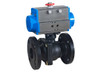 1-1/2" Bonomi 8P766003 - Ball Valve, Fire Safe, 2 Piece, 2 way, Carbon Steel, Flanged, Full Port, Direct Mount, with Spring Return Pneumatic Actuator